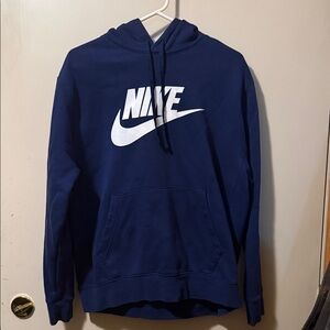 Nike Men's  Large Navy Hoodie with White Logo